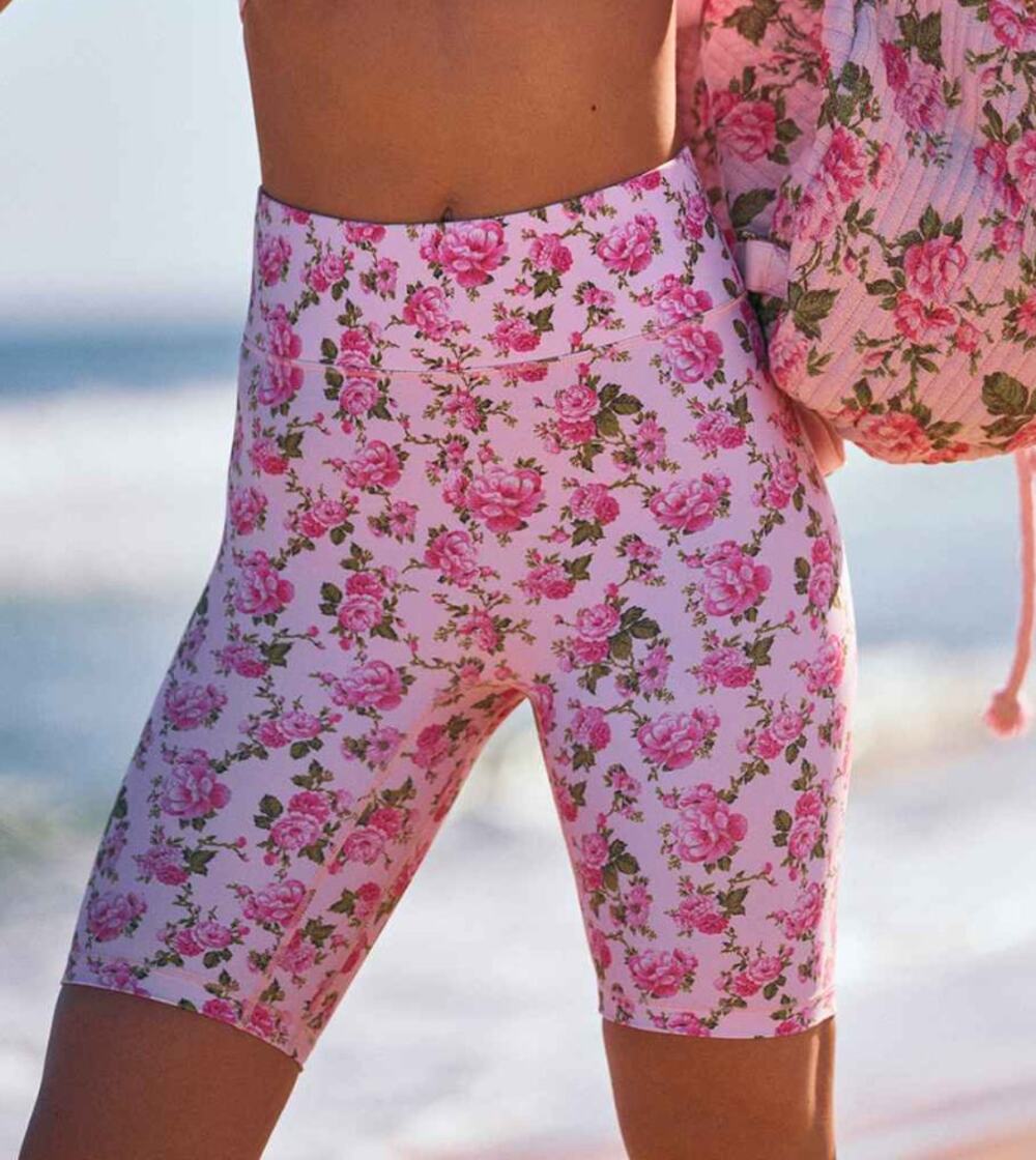 LOVESHACKFANCY X BANDIER Biker Shorts in Peony Garden Size Small
